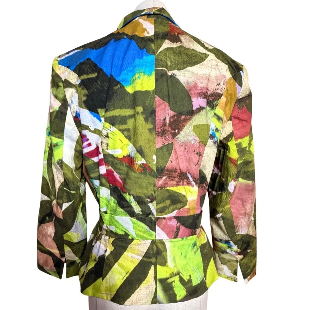PAUW Amsterdam Art to Wear Abstract Floral Tie Waist Blazer Jacket S/M‎